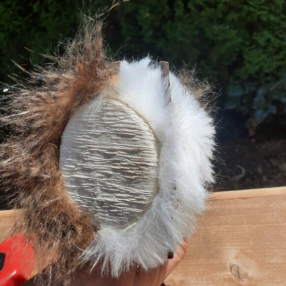 Brown Furry 7" Owl Ornament Ugly Lightweight Decoration - Picture 3 of 5